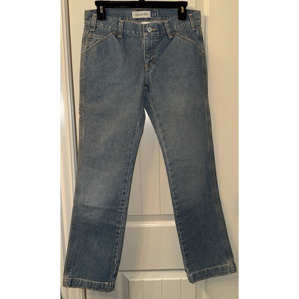 Vtg 2001 GAP Carpenter Jeans Women's Size 2 (Fits 30x30) Y2K Baggy Utility Blue